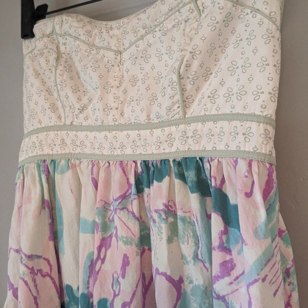Urban Outfitters Kimchi Blue l Strapless Watercolor Print D… - Picture 4 of 11